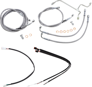 Complete Stainless Braided Handlebar Cable/brake Line Kit Silver