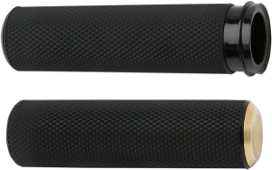 Fusion Knurled Grips Black, Brass