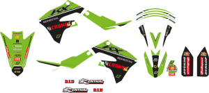 Graphic Kit With Seat Cover Replica Team Kawasaki H&f 2022 Green, Red, Black, 2, nordicamoto.ro