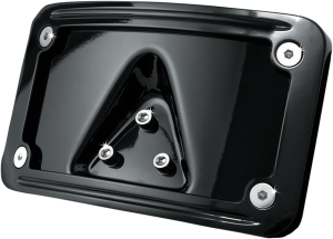 Curved Laydown License Plate Mount With Frame Gloss Black, 4, nordicamoto.ro