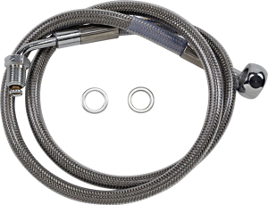 Extended Length Stainless Steel Brake Line Silver, Clear-coated