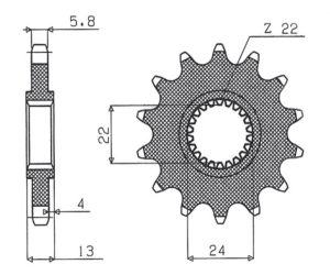 Powerdrive Countershaft Sprocket Black, Parkerized