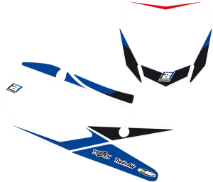 Pre-cut Number Plates With Graphics Black, Blue, White