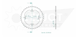 Pinion standard spate 520 negru, 2, nordicamoto.ro