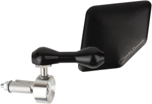 Halo Stainless Steel Bar End Mirror Black, 1, nordicamoto.ro
