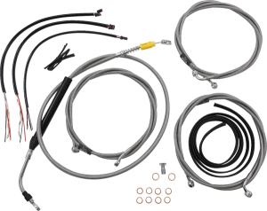 Complete Stainless Braided Handlebar Cable/brake Line Kit Silver, 1, nordicamoto.ro