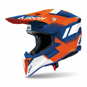Căști enduro/cross, Casca Airoh Wraaap Vision Orange/Blue Gloss, nordicamoto.ro