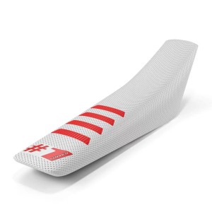 Husă Universală pentru Șa ONEGRIPPER RIBBED Alb/Roșu – Enduro & Motocross, nordicamoto.ro