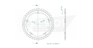 Pinion standard spate 525 negru, 2, nordicamoto.ro
