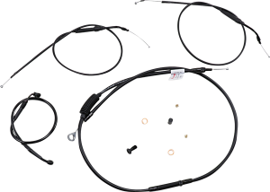 Extended Handlebar Cable And Brake Line Kit For Sportsters With Abs Black, 1, nordicamoto.ro