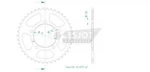Pinion standard spate 520 negru, 2, nordicamoto.ro
