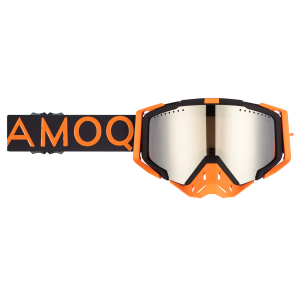 AMOQ Aster Snow Goggles Black-Orange Silver Mirror