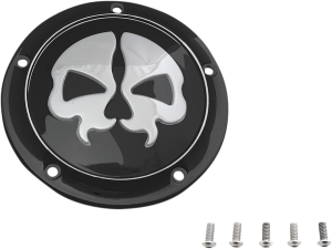 Split Skull Derby Cover Black, Chrome, 2, nordicamoto.ro