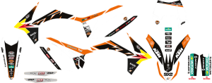Trophy Graphic Kit With Seat Cover Yellow, Orange, Black, 3, nordicamoto.ro