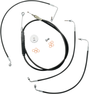 Standard Black Vinyl Braided Handlebar Cable/brake Line Kit Black
