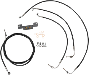 Standard Black Vinyl Braided Handlebar Cable/brake Line Kit Black