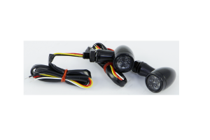 Led Bullet Turn Signal Lights With Rings Black