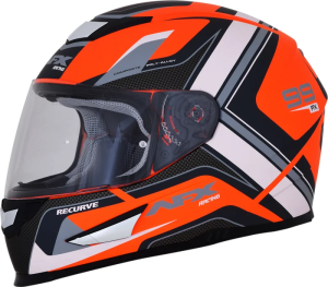 Fx-99 Recurve Street Helmet Matte Orange/white 2x-large Hi-vis, Orange 2XL, 2, nordicamoto.ro