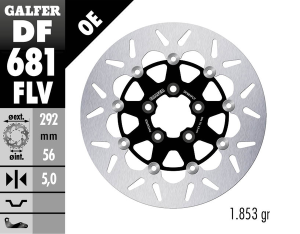 Brake Rotor Floating Round Black, Silver