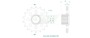 Sport Sprocket Front 525 Natural, 2, nordicamoto.ro