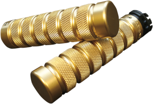 Knurled Notched Custom Grips Brass, 1, nordicamoto.ro