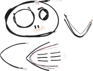 Complete Black Vinyl Handlebar Cable/line Kit For Ape Hanger Handlebars Black, 1, nordicamoto.ro