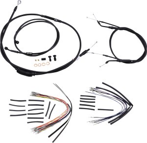 Complete Black Vinyl Handlebar Cable/line Kit For Ape Hanger Handlebars Black, 1, nordicamoto.ro