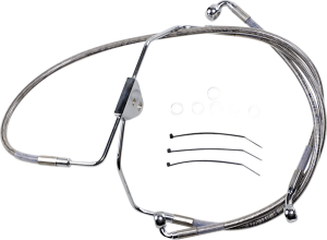 Extended Length Stainless Steel Brake Line Kit Silver, Clear-coated Oversize [+51 mm (2'')], 1, nordicamoto.ro