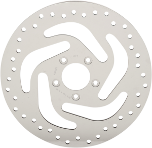 Polished Stainless Steel Drilled Brake Rotor Silver, Polished