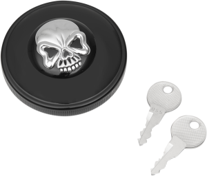 Screw-in Locking Skull Gas Cap Black