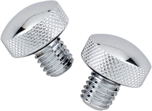 Chrome Knurled Bolt Kit For Softail Seat Silver