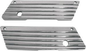 Finned Saddlebag Latch Covers Silver, 2, nordicamoto.ro