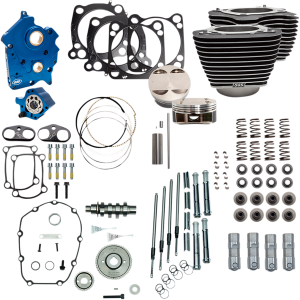 124(r) Power Package Engine Performance Kit Black, Blue, Chrome, Wrinkle Black, 1, nordicamoto.ro