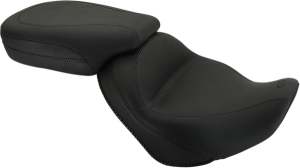 Vintage Two-piece 2-up Vinyl Seat Black, 1, nordicamoto.ro