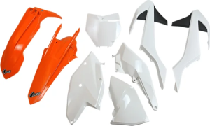 Set complet de piese de schimb din plastic pentru caroserie, portocaliu, alb, 1, nordicamoto.ro
