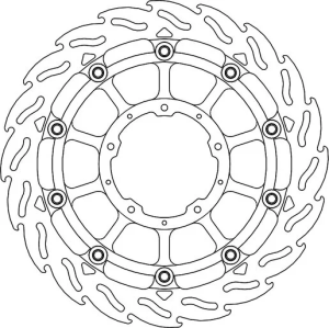 Seria Flame cu rotor flotant – Negru, Argintiu, Oțel inoxidabil, 1, nordicamoto.ro