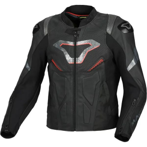Geaca de piele sport/touring MACNA POINTER 50 Alb/Rosu, 3, nordicamoto.ro