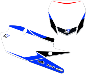 Pre-cut Number Plates With Graphics Black, Blue, White, 1, nordicamoto.ro
