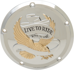 Live To Ride Derby Cover Gold, Silver, 2, nordicamoto.ro