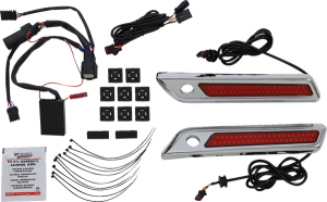 Saddlebag Latch Dual Color Accent Lights Amber, Red, 2, nordicamoto.ro