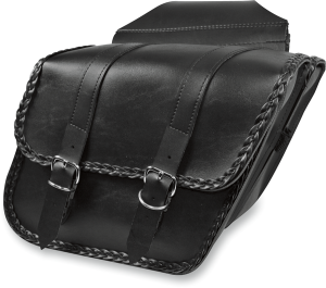Braided Slant Saddlebags Black