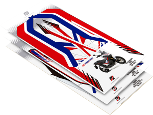 Scooter Decal Set Blue, Red, White, 2, nordicamoto.ro