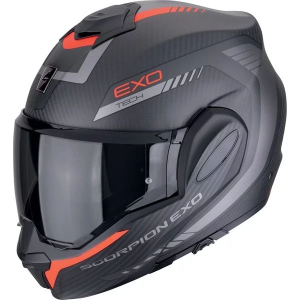 Casca modulara flip-back SCORPION EXO-TECH EVO CARBON COSY S Negru mat/Portocaliu, 2, nordicamoto.ro