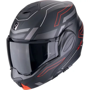 Casca modulara flip-back EXO-TECH EVO CONQUER M Negru mat/Rosu, 5, nordicamoto.ro