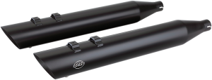 Slash Cut Slip-on Mufflers Black