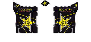 Rockstar Rad Louver Decals Black, Yellow