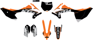 Complete Graphics Kit Black, Orange, 1, nordicamoto.ro
