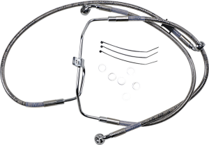 Extended Length Stainless Steel Brake Line Kit Silver, Clear-coated Oversize [+102 mm (4'')], 1, nordicamoto.ro