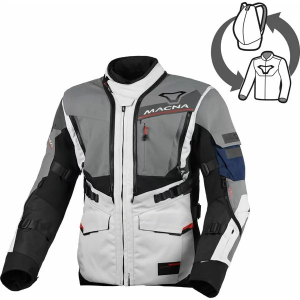 Geaca textil impermeabila touring/adventure MACNA FLEXODUS S Gri/Negru, nordicamoto.ro