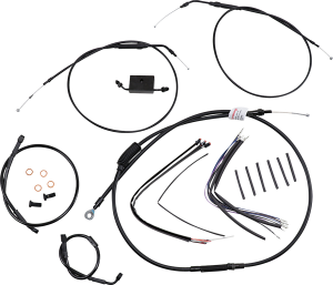 Extended Handlebar Cable And Brake Line Kit For Sportsters With Abs Black, 1, nordicamoto.ro